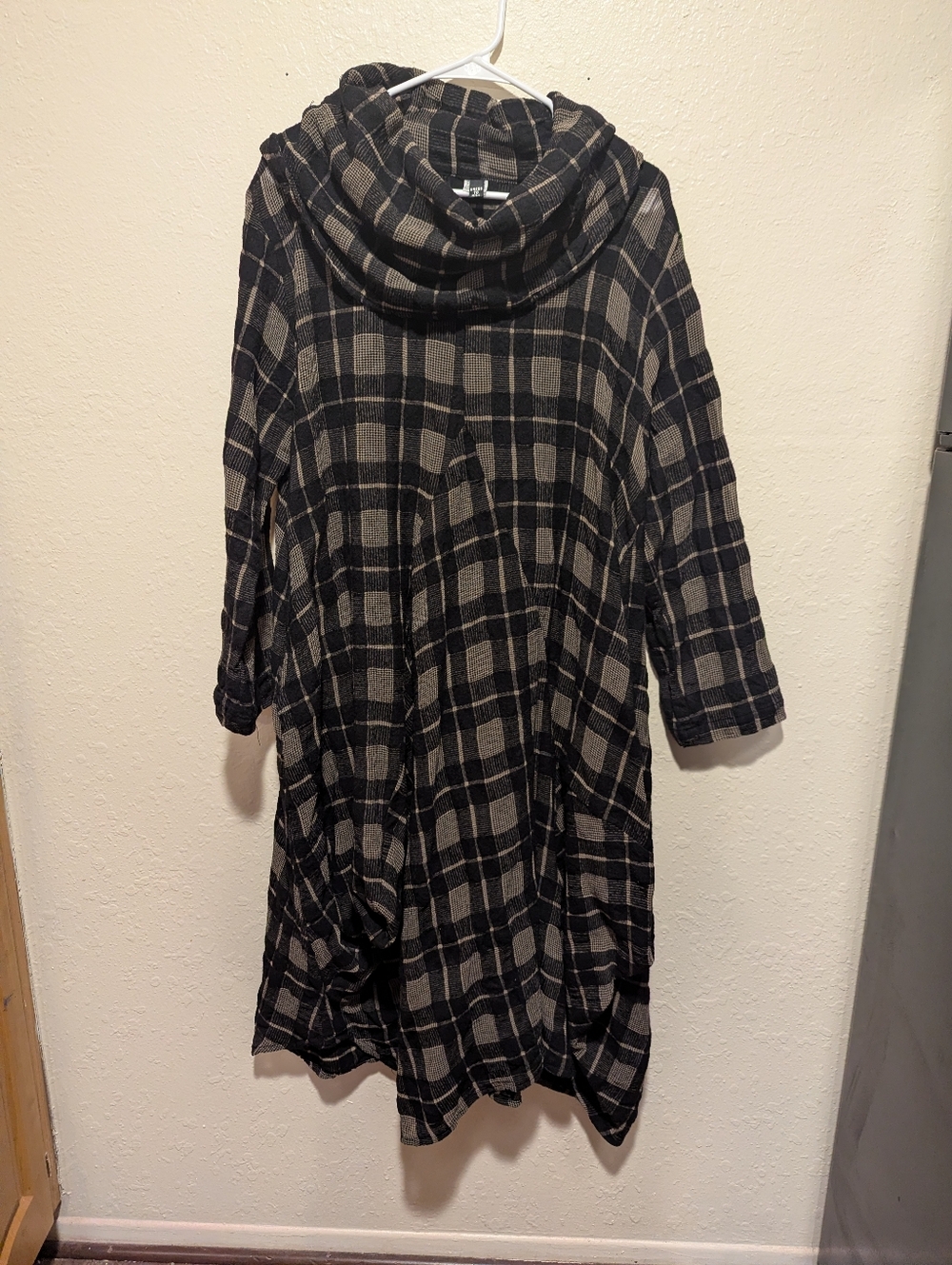 Jane Mohr Dress To Kill Plaid Lagenlook Dress One Size Usa Black Brown Oversized